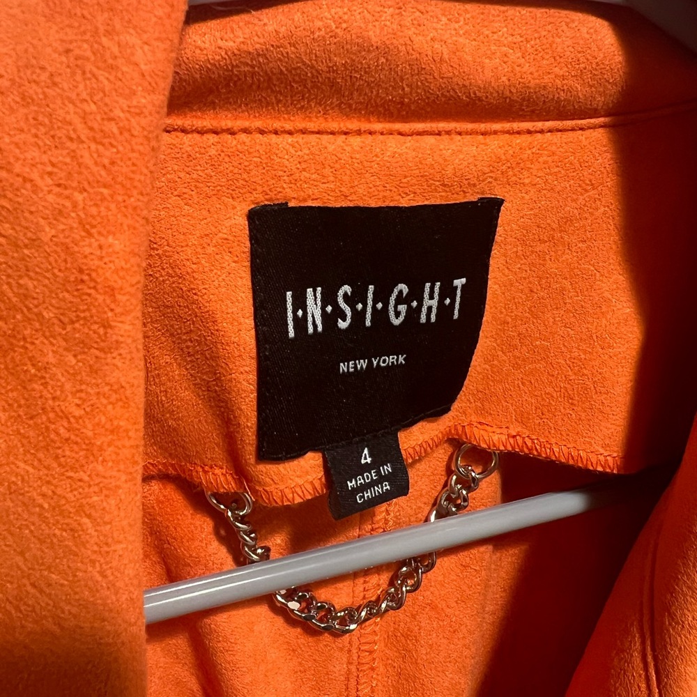 Insight Orange Leather Moto Jacket - Picture 4 of 6